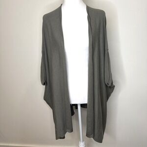 PureJill J.Jill Knit Poncho Cape Cardigan Green L/XL Stretch Minimalist Sweater